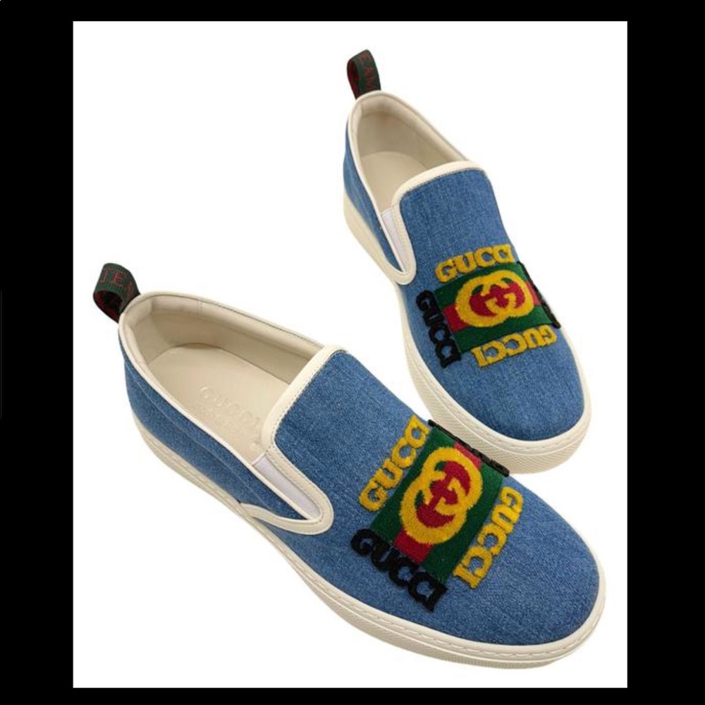 NWT Gucci Denim Leather Shoes